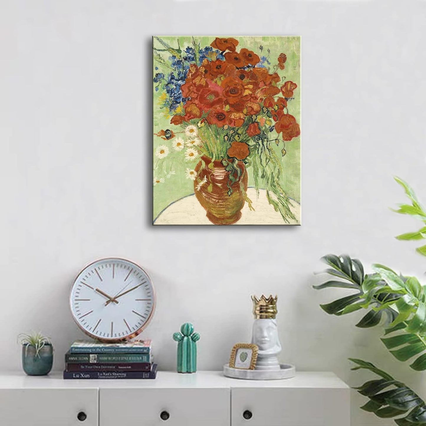 12x16 Inch Van Gogh Inspired Floral Canvas Art – Vintage Impressionist Unframed Wall Print