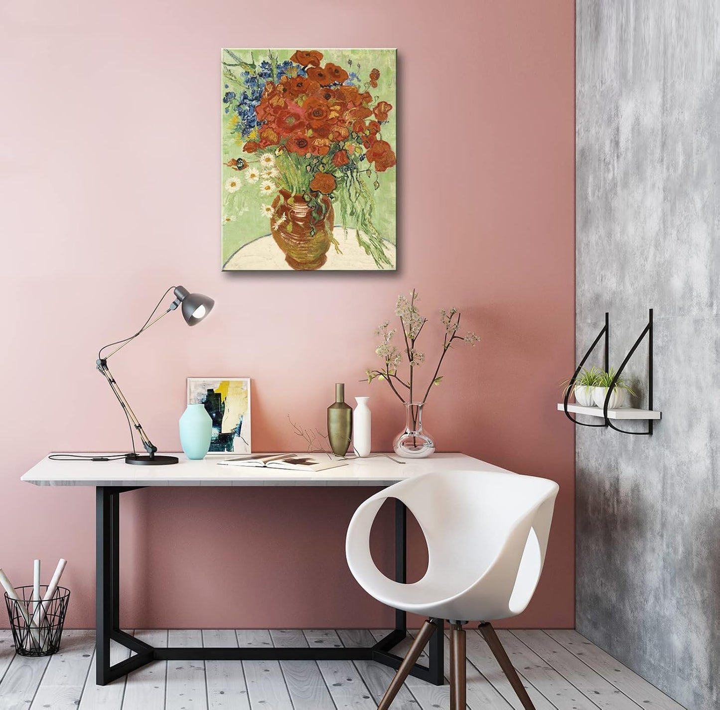 12x16 Inch Van Gogh Inspired Floral Canvas Art – Vintage Impressionist Unframed Wall Print