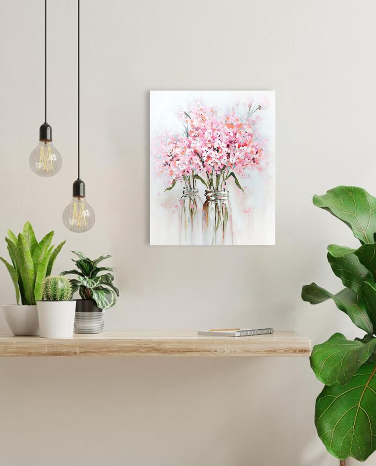 Romantic Pastel Bloom – 12"x15" Floral Canvas Wall Art