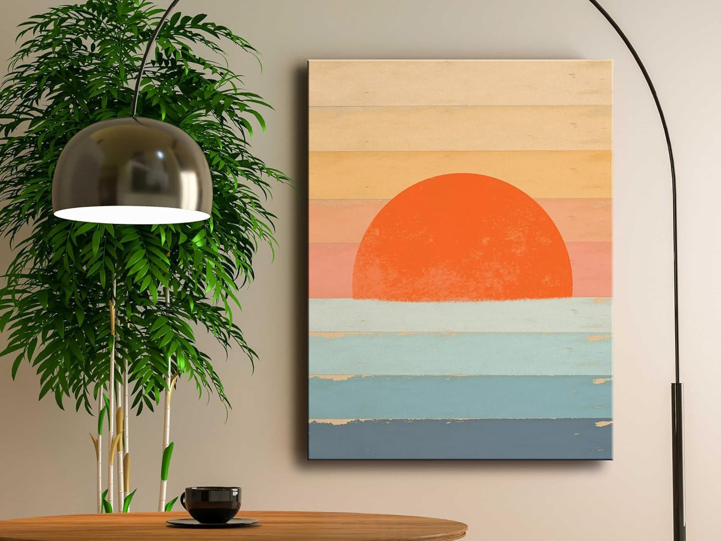 Minimalist Abstract Sunset Canvas Wall Art – 11.5"x15"
