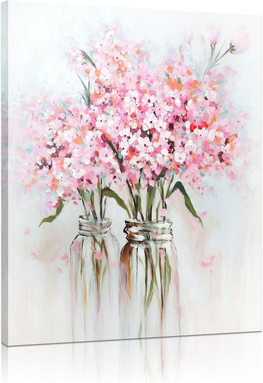Romantic Pastel Bloom – 12"x15" Floral Canvas Wall Art
