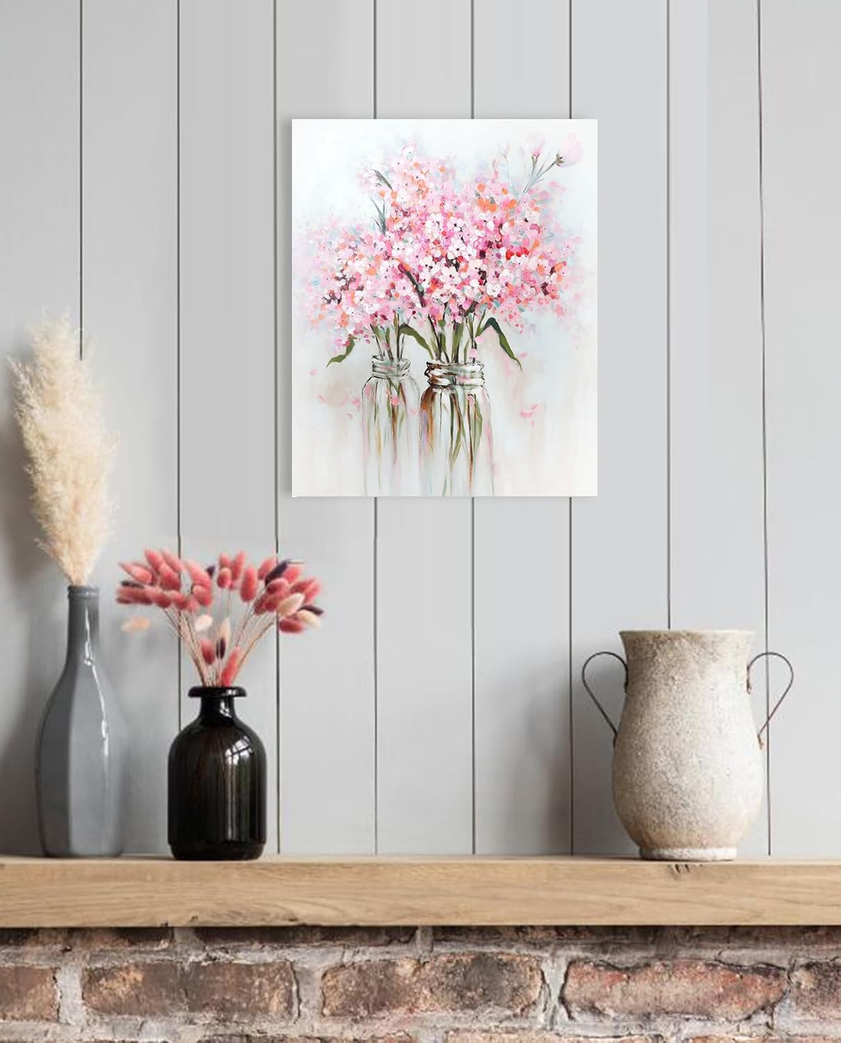 Romantic Pastel Bloom – 12"x15" Floral Canvas Wall Art