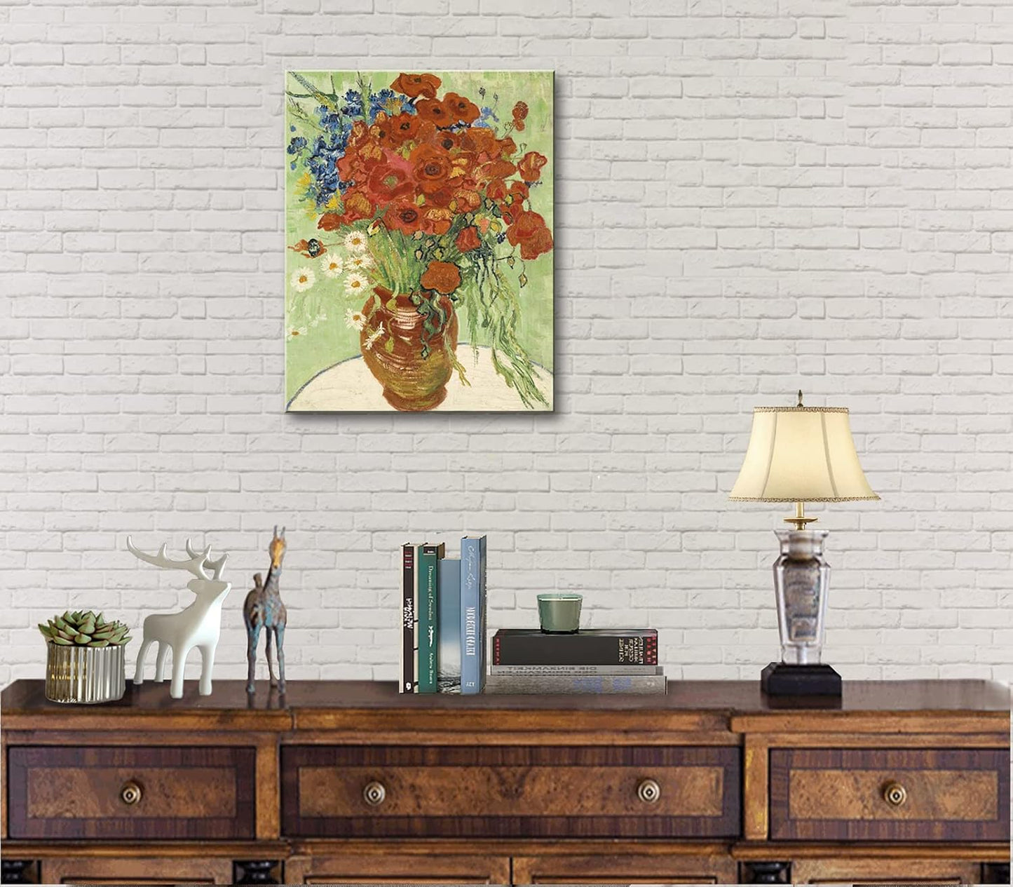 12x16 Inch Van Gogh Inspired Floral Canvas Art – Vintage Impressionist Unframed Wall Print