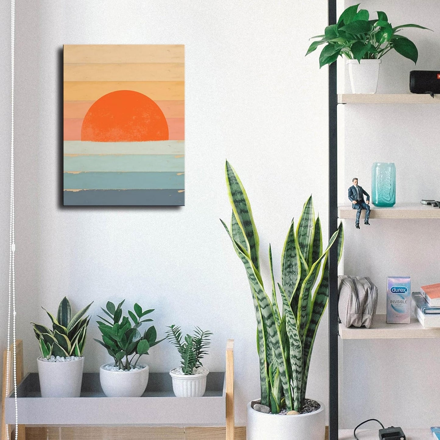 Minimalist Abstract Sunset Canvas Wall Art – 11.5"x15"