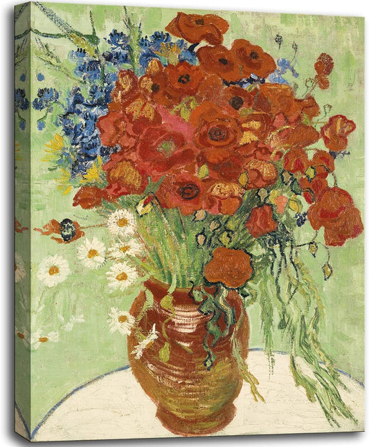 12x16 Inch Van Gogh Inspired Floral Canvas Art – Vintage Impressionist Unframed Wall Print